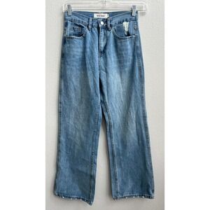 REAL TAKAI Women Light Wash Distressed‎ Wide Leg Jeans Size Medium